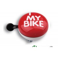 Велосипедный звонок Green Cycle I love my bike GCB-1058S 