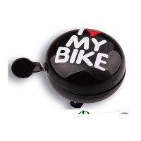 Велосипедный звонок Green Cycle GCB-1058S I love my bike 80 мм розовый