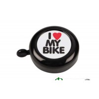 Велосипедный звонок Green Cycle I love my bike черный