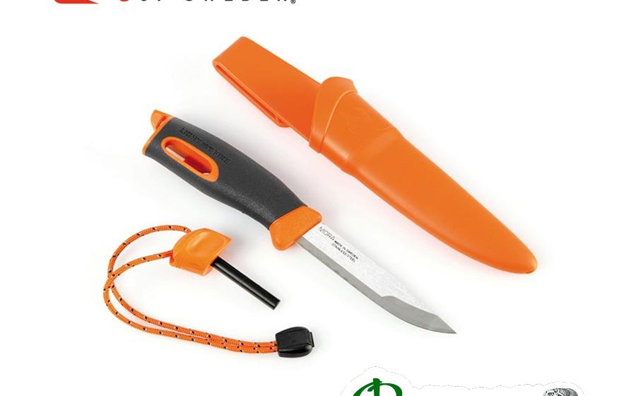Походный нож с огнивом Light my fire FIREKNIFE pin-pack orange