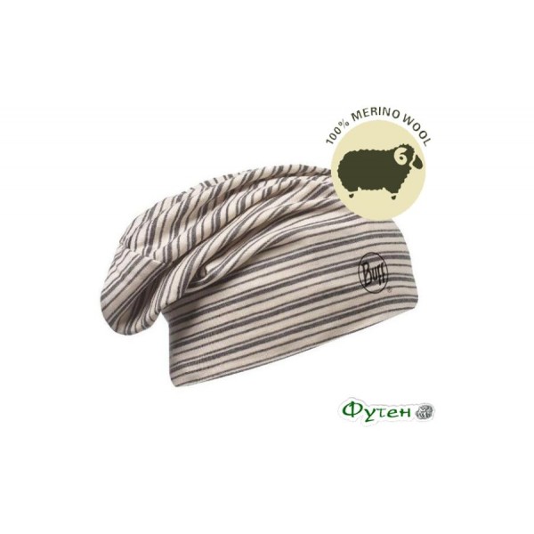 Шапка двухсторонняя Buff WOOL 2 LAYERS HAT SOLID snow/snow