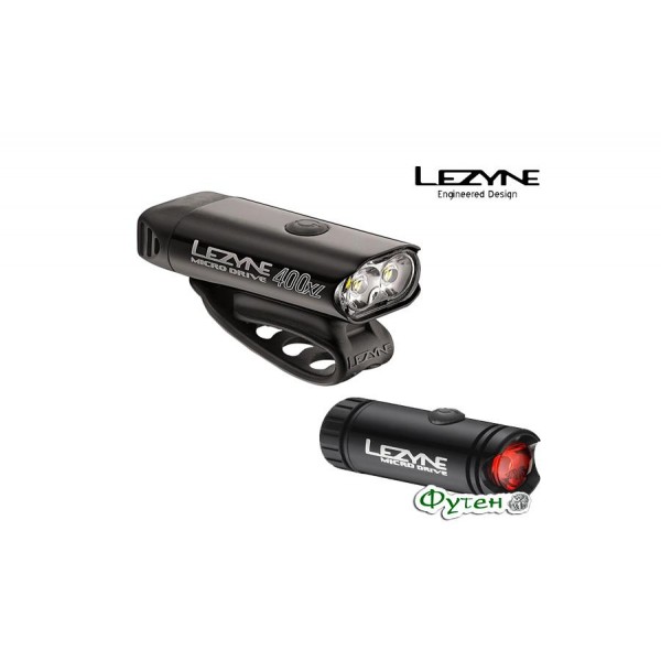 НАБОР ФОНАРЕЙ велосипедных Lezyne MICRO DRIVE 400XL + REAR LED MICRO DRIVE