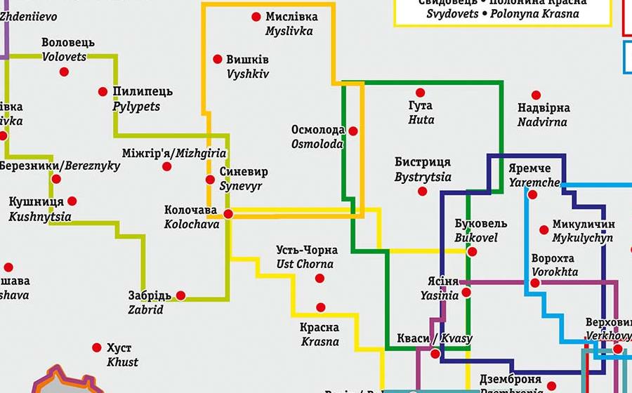 Карта Карпат Черногора