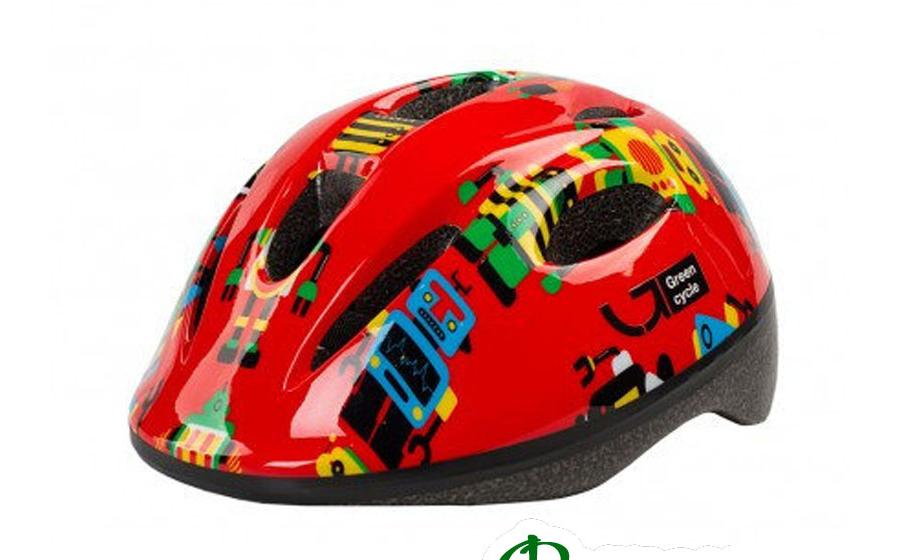 Шлем детский Green Cycle ROBOTS красный 