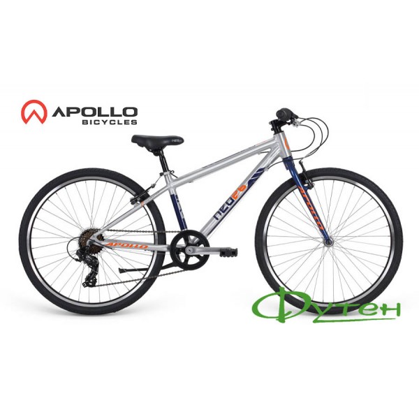 Велосипед Apollo 26 NEO 7S BOYS brushed alloy/navy blue/pearl orange