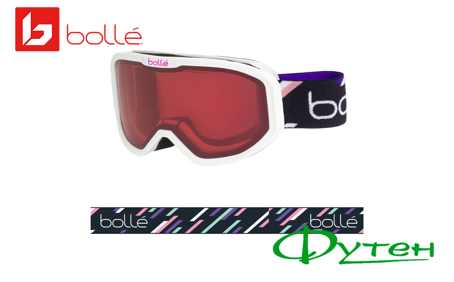Детская лыжная маска Bolle INUK white purple matte / vermillon C