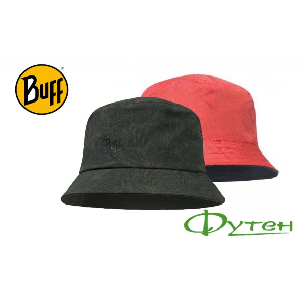 Панама Buff TREK BUCKET HAT checkboard moss green