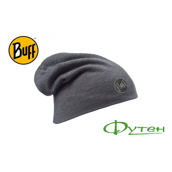 Шапка Buff HEAVYWEIGHT MERINO WOOL LOOSE HAT solid grey