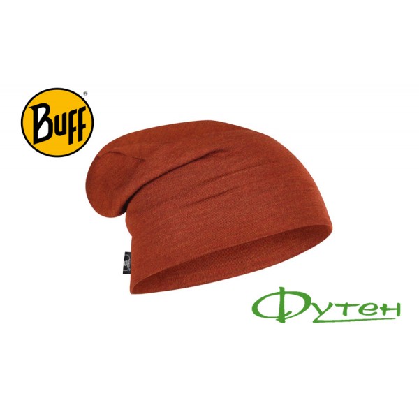 Шапка  Buff HEAVYWEIGHT MERINO WOOL LOOSE HAT solid senna