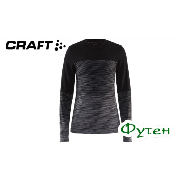 Термобелье женское блуза Craft WOOL COMFORT 2.0 CN LS W black/dk grey melange