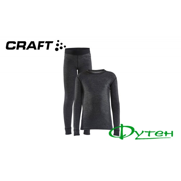 Термобілизна дитяча Craft CORE WOOL MERINO SET JUNIOR 998000 black melange