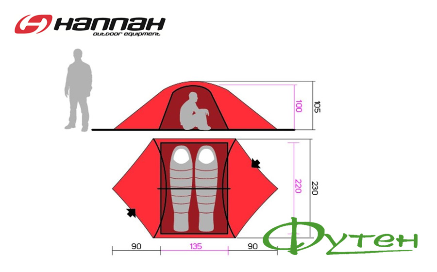 Размеры палатки Hannah EAGLE 2