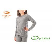 Термоблуза детская Icebreaker KIDS OASIS LS CREWE gritstone heather