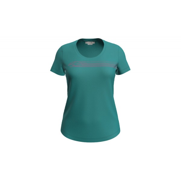 Футболка Icebreaker TECH LITE II SS TEE CAMPING LINES WMN flux green