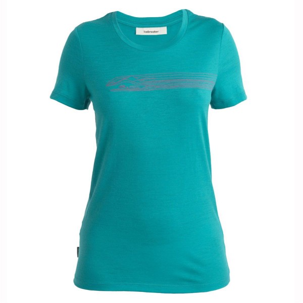 Футболка Icebreaker TECH LITE II SS TEE CAMPING LINES WMN flux green
