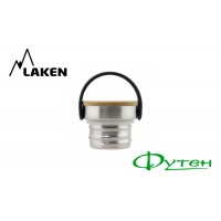 Фляга Laken BASIC STEEL BOTTLE 1L bamboo cap silver