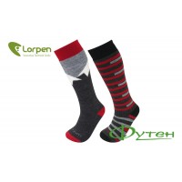 Детские термоноски Lorpen S2KNN MERINO SKI 2-pack black/red