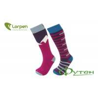 Шкарпетки дитячі Lorpen S2KNN MERINO SKI 2-pack pink/blue