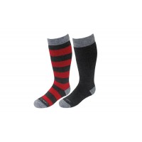 Носки лыжные детские 2 пары в комплекте Lorpen MERINO WOOL Ski 2-pack combo red-grey