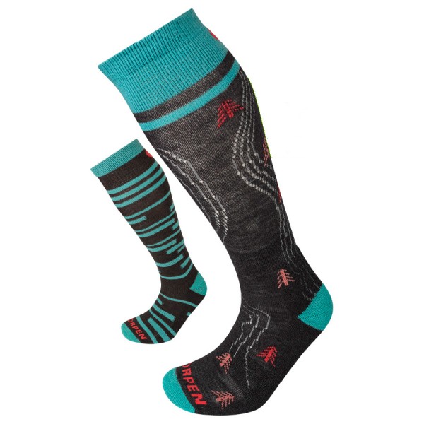 Носки Lorpen S2MWC SKI MID ECO Women 2-Pack 6710014 4782 charcoal/turquoise