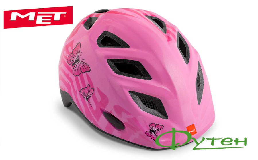 Велошлем Met ELFO pink butterflies/glossy