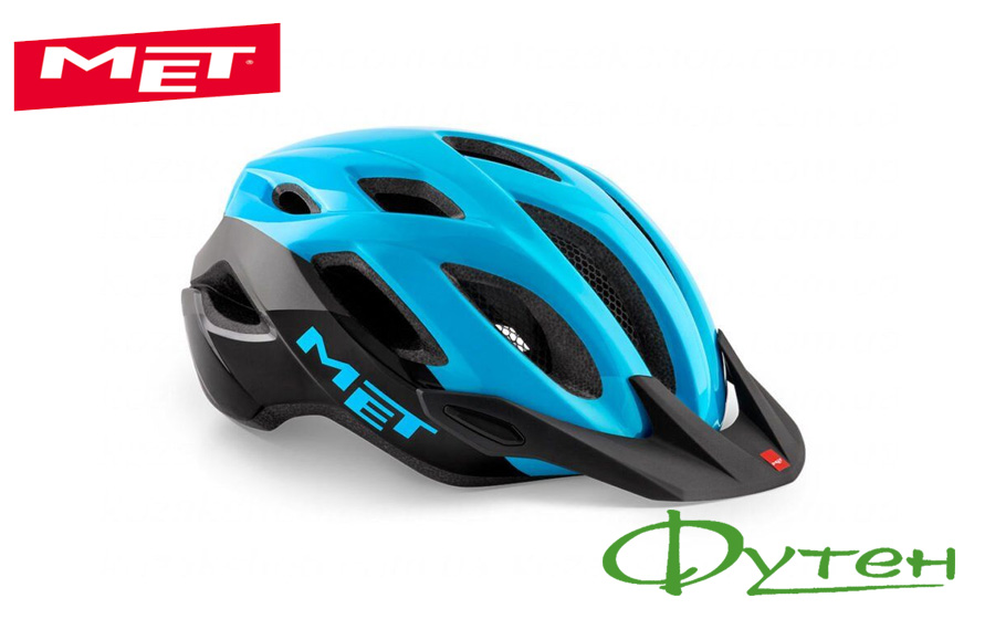 Велосипедный шлем Met CROSSOVER black cyan/glossy