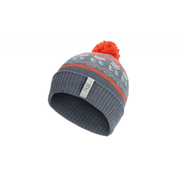 Шапка Rab KHROMA BOBBLE BEANIE orion blue/red grapefruit