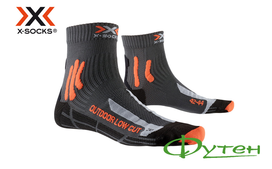 Термоноски X-socks TREK OUTDOOR LOW CUT MEN anthracite/orange