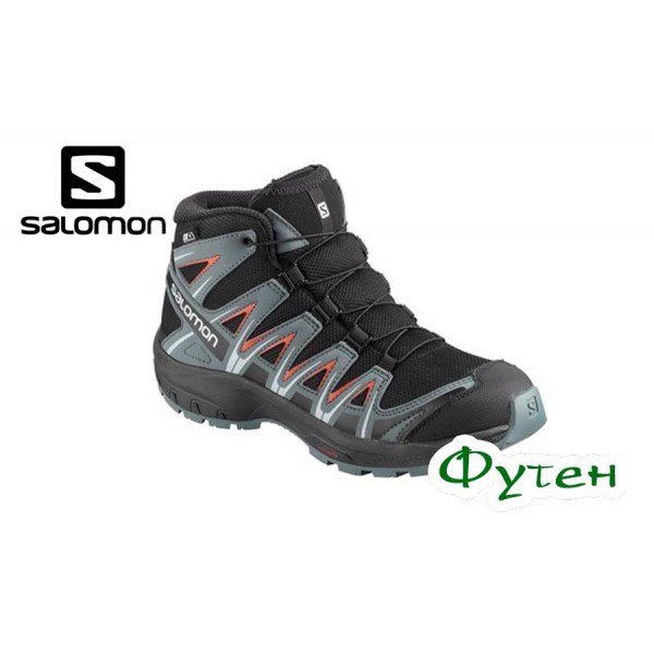 Черевики дитячі Salomon XA PRO 3D MID CSWP J black/stormy weather/cherry tomato