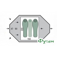 Палатка туристическая двухместная Pinguin TORNADO 2 fg