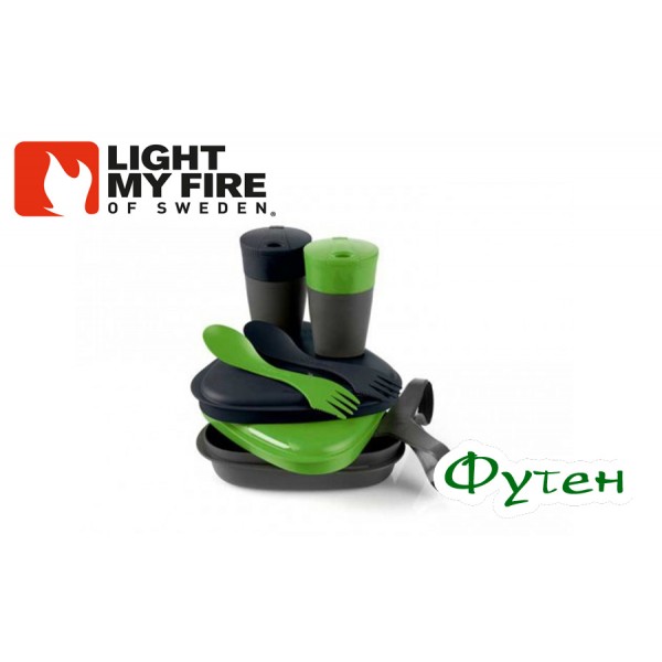 Набор посуды для 2 Light my fire PACK'N EAT KIT green/black