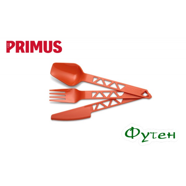 Ложка вилка нож походные Primus LIGHTWEIGHT TRAILCUTLERY tangerine 