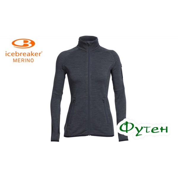 Куртка женская Icebreaker ATOM LS Zip WMN Jet hthr/black