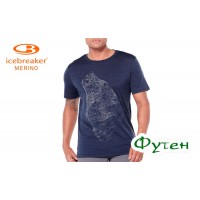 Футболка Icebreaker TECH LITE SS CREWE CONTOUR WOLF MEN dk night heather