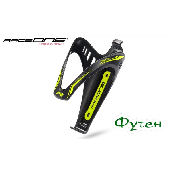 Флягодержатель RaceOne Cage X3 Matt AFT black/green fluo